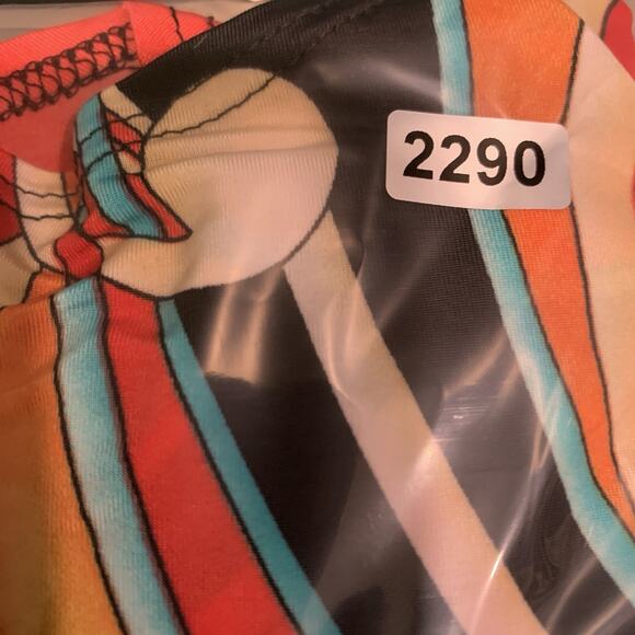 VTG Womens Psychedelic Tunic Top Sz M Groovy Y2K Slinky Disco 70s Costume - Picture 13 of 13